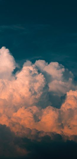 [2436x1125]天空 云层 白云 红霞 苹果手机壁纸图片