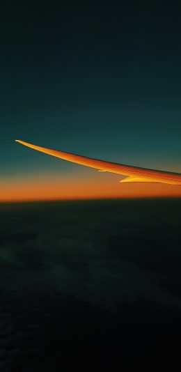 [2436x1125]天空 云层 阳光 机翼 苹果手机壁纸图片
