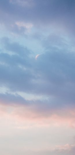 [2436x1125]天空 云彩 云海 勾月 苹果手机壁纸图片