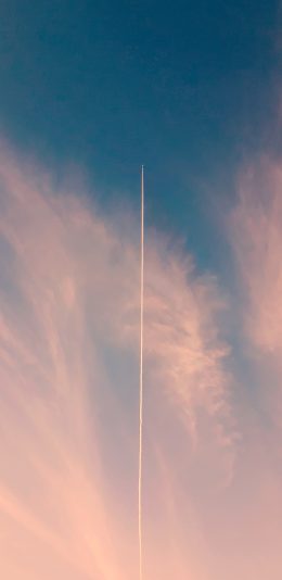 [2436x1125]天空 云彩 唯美 飞机 喷雾 苹果手机壁纸图片