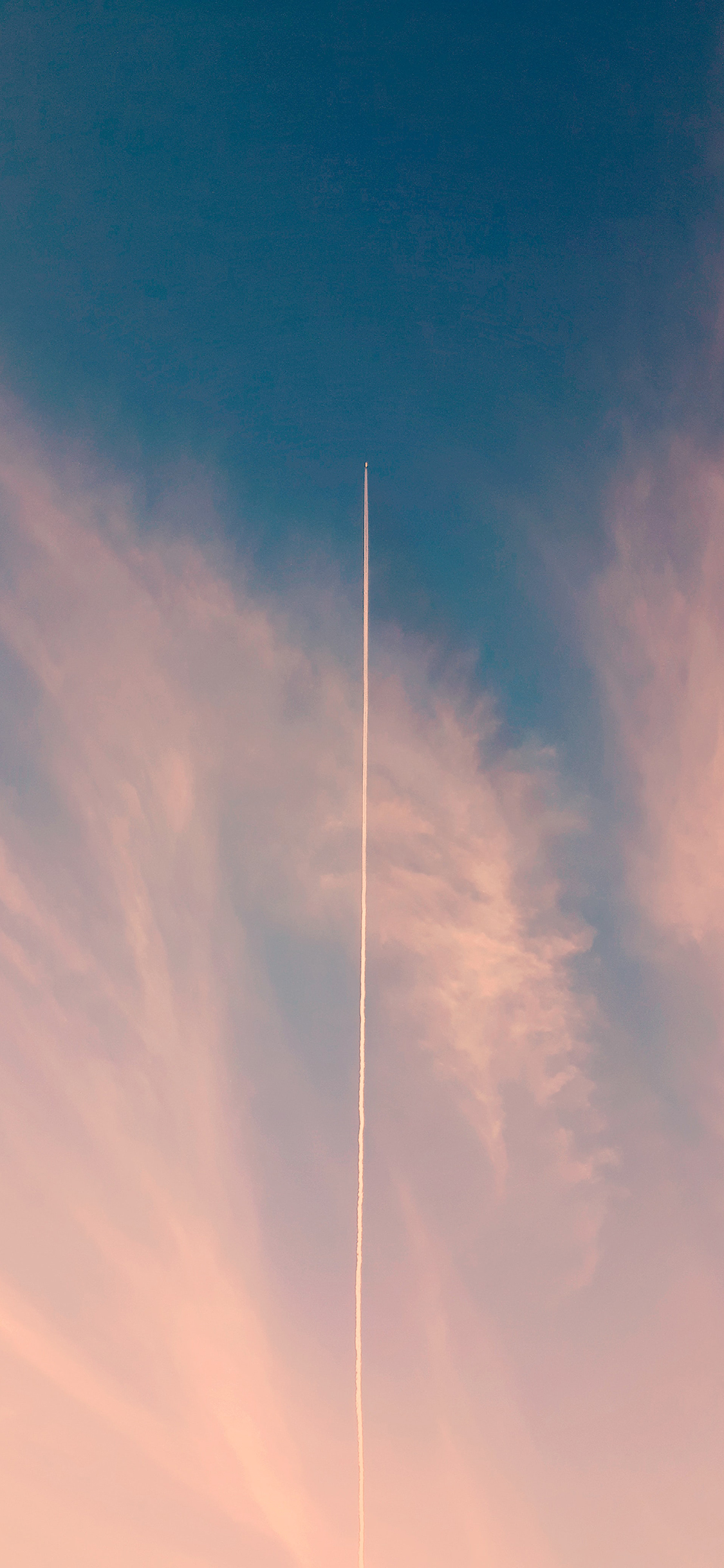 [2436×1125]天空 云彩 唯美 飞机 喷雾 苹果手机壁纸图片
