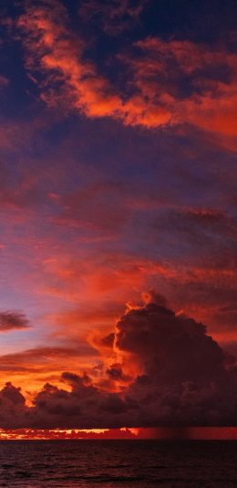 [2436x1125]天空 云彩 彩霞 海平面 苹果手机壁纸图片
