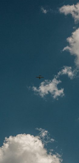 [2436x1125]天空 云彩 蔚蓝 飞机 航空 苹果手机壁纸图片