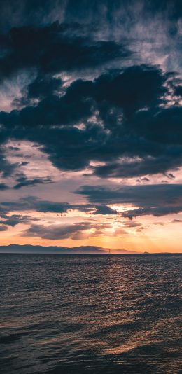 [2436x1125]天空 云朵 大海 阳光 唯美海景 苹果手机壁纸图片