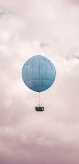 [2436x1125]天空 云朵 热气球 蓝色 苹果手机壁纸图片