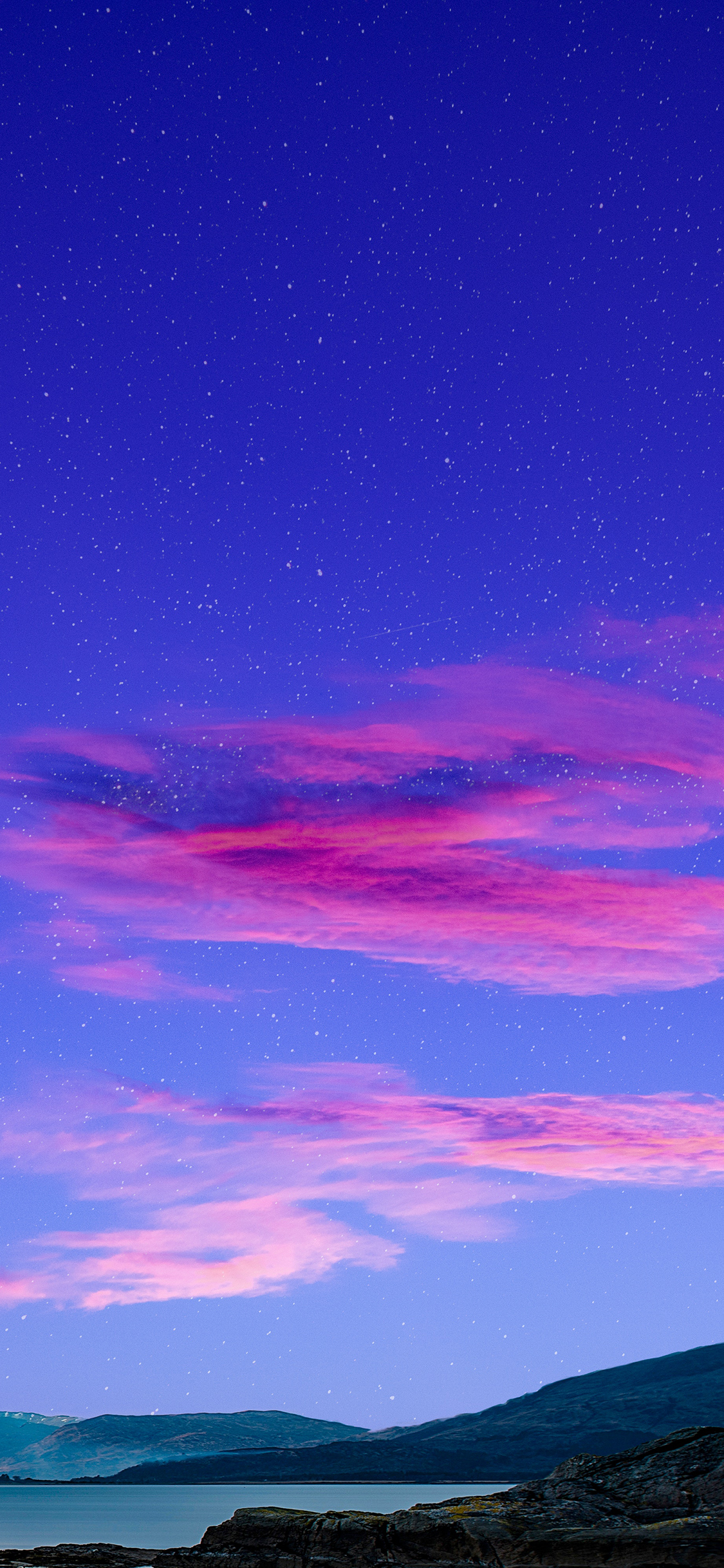 [2436×1125]天空 云朵 粉色 唯美 苹果手机壁纸图片