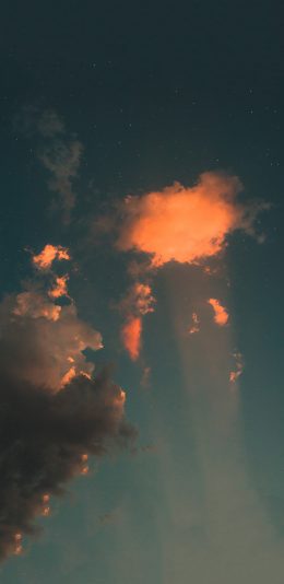 [2436x1125]天空 云朵 金色 星空 苹果手机壁纸图片