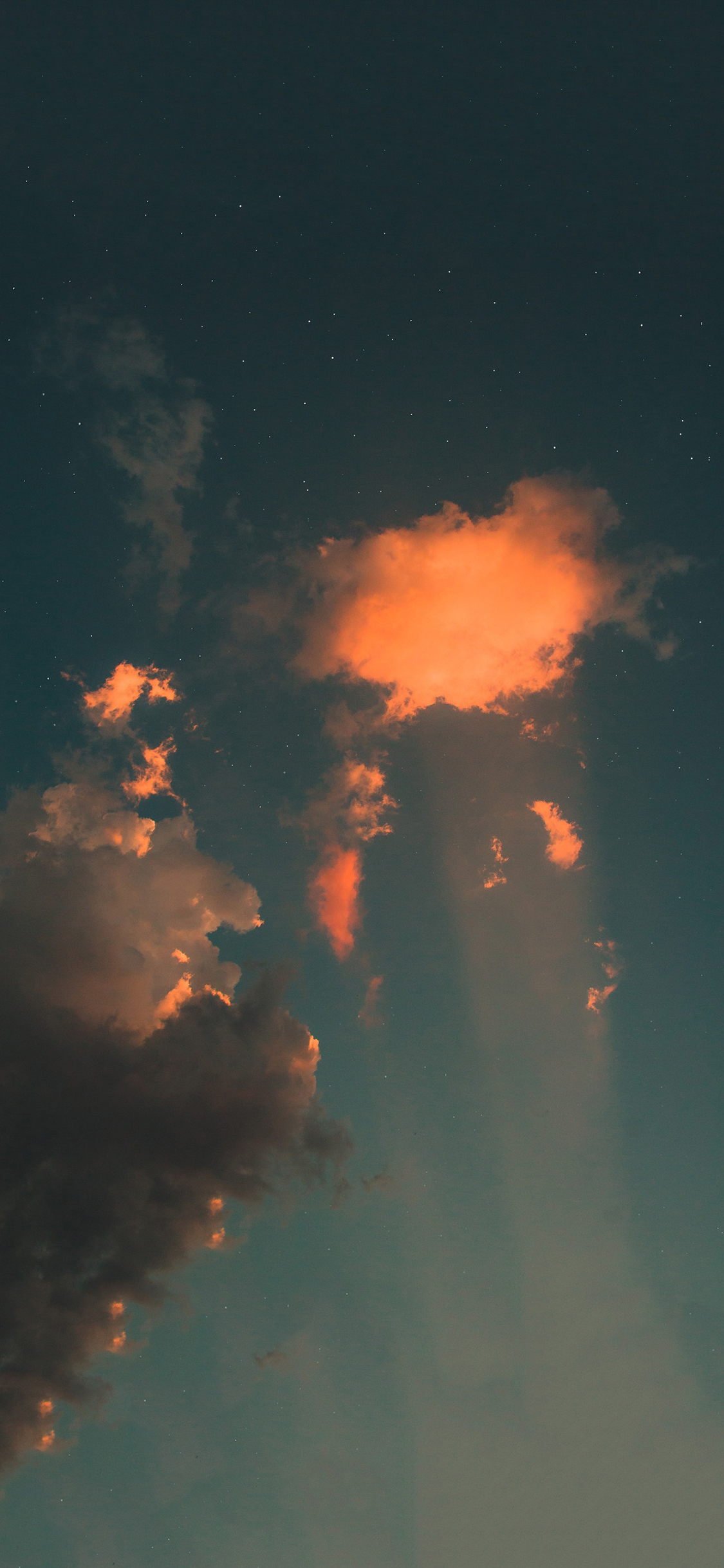 [2436×1125]天空 云朵 金色 星空 苹果手机壁纸图片