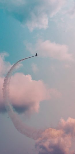 [2436x1125]天空 云朵 飞机 喷气式 苹果手机壁纸图片
