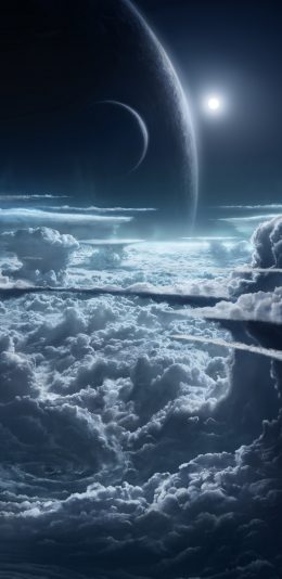 [2436x1125]天空 云端 星球 科幻 苹果手机壁纸图片