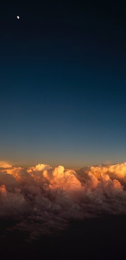 [2436x1125]天空 云端 高空 云朵 光 苹果手机壁纸图片