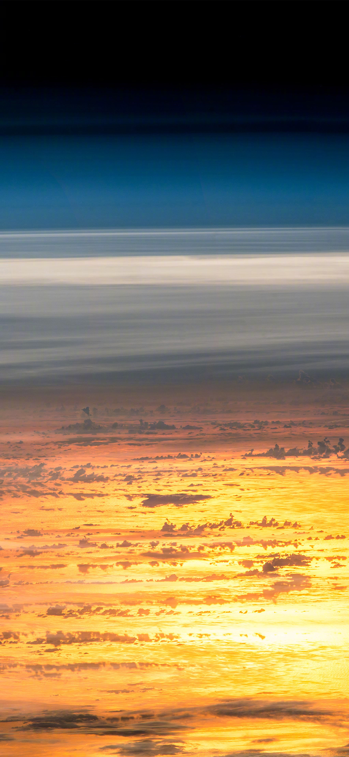 [2436×1125]天空 唯美 渐变 云层 平流层 苹果手机壁纸图片