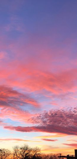 [2436x1125]天空 唯美 渐变 夕阳 苹果手机壁纸图片