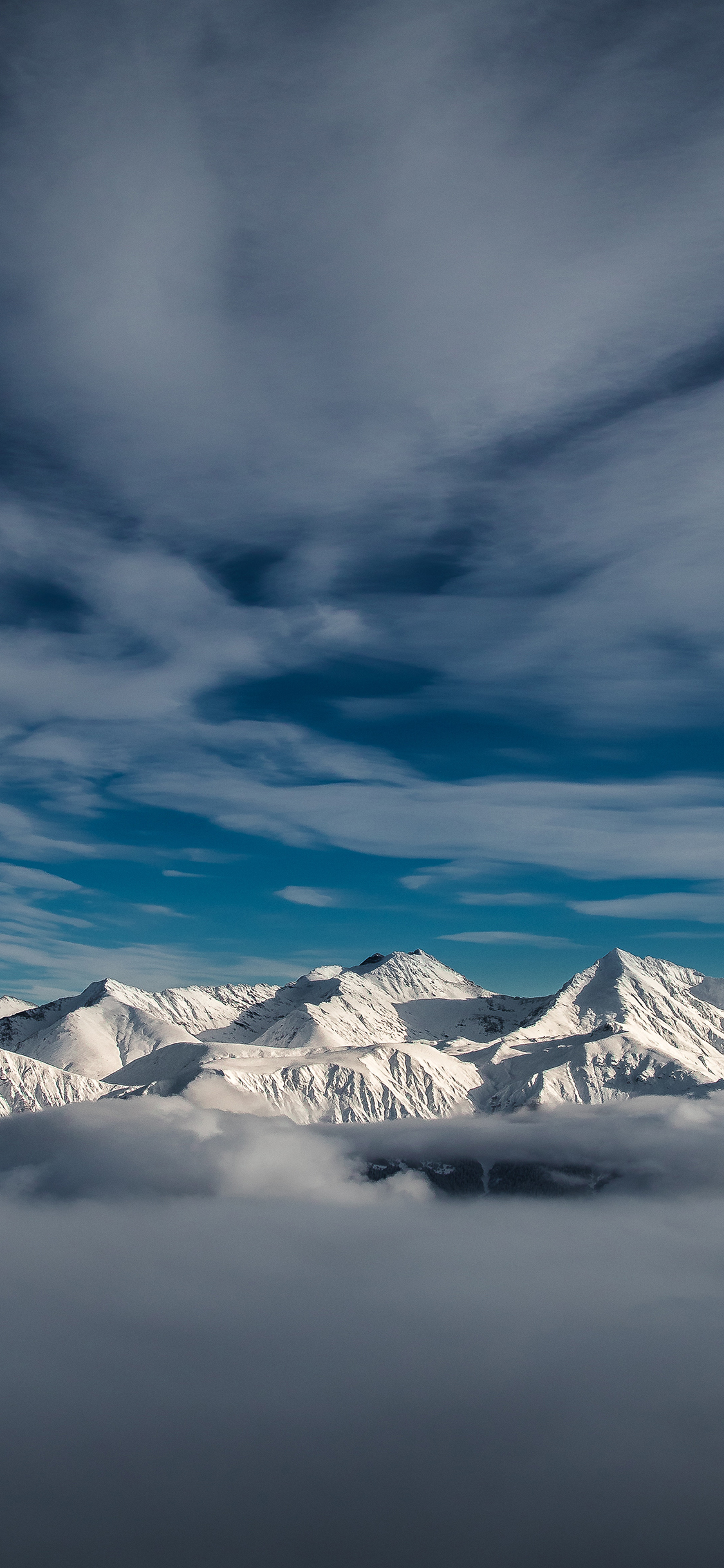 [2436×1125]天空 山峰 雪山 白雪覆盖 壮观 苹果手机壁纸图片