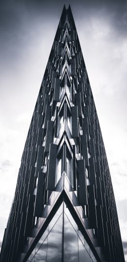 [2436x1125]天空 建筑 高楼 尖角 苹果手机壁纸图片