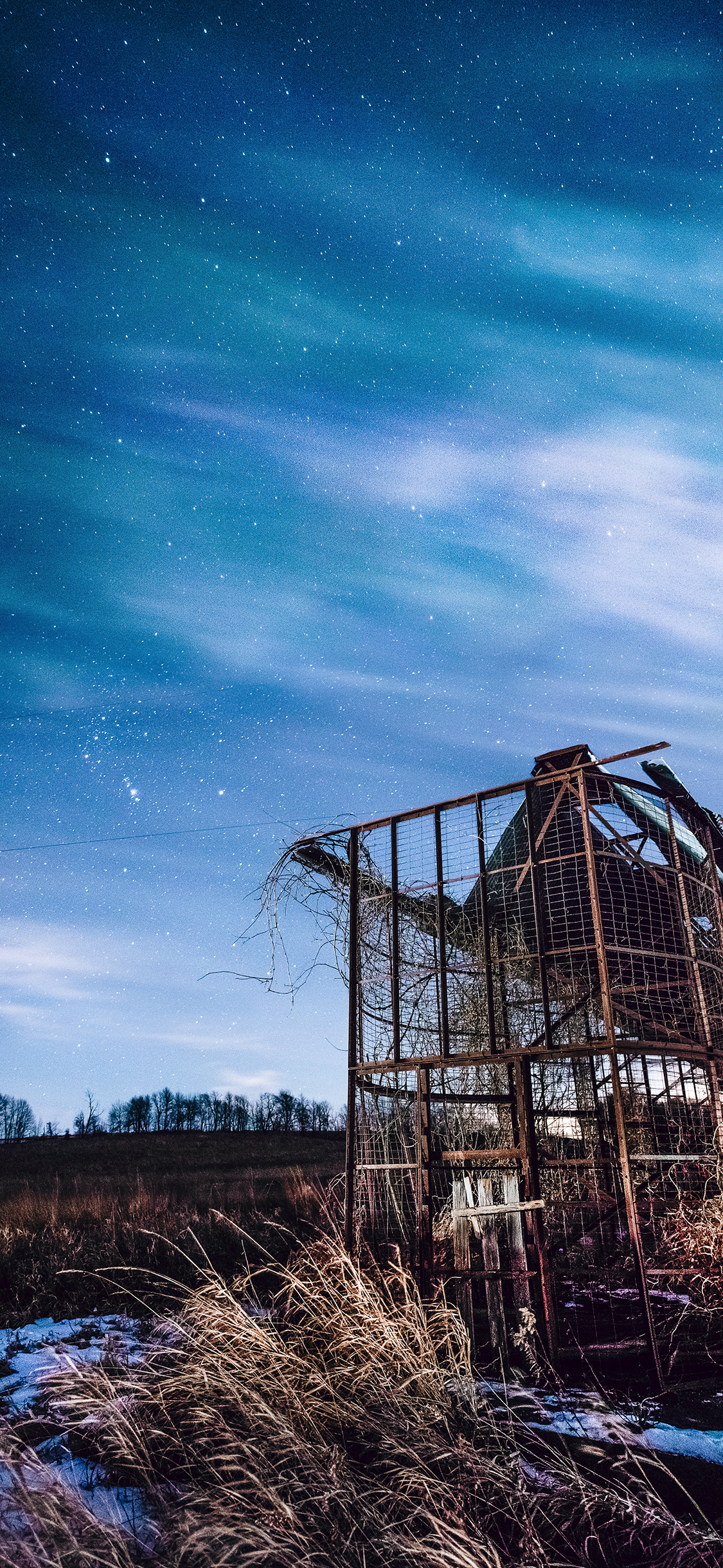 [2436×1125]天空 星空 夜景 郊外 苹果手机壁纸图片