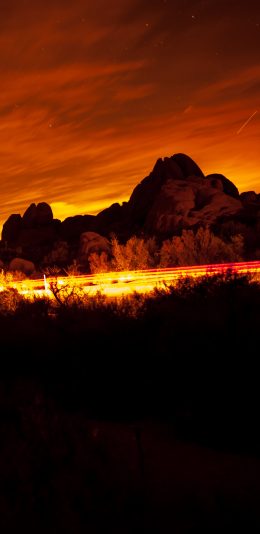 [2436x1125]天空 晚霞 山峰 自然风光 苹果手机壁纸图片