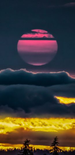 [2436x1125]天空 晨曦 乌云 晨霞 苹果手机壁纸图片