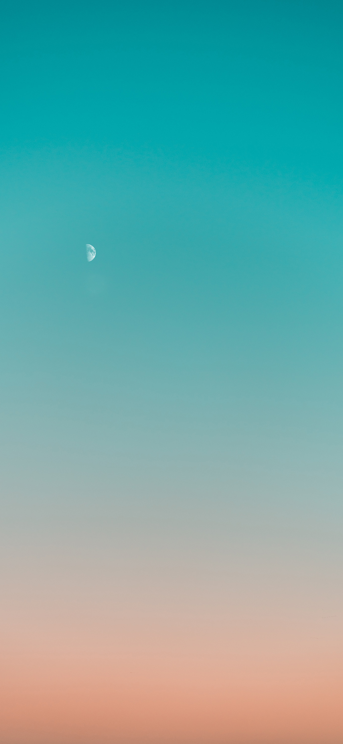 [2436×1125]天空 月亮 渐变 唯美 苹果手机壁纸图片