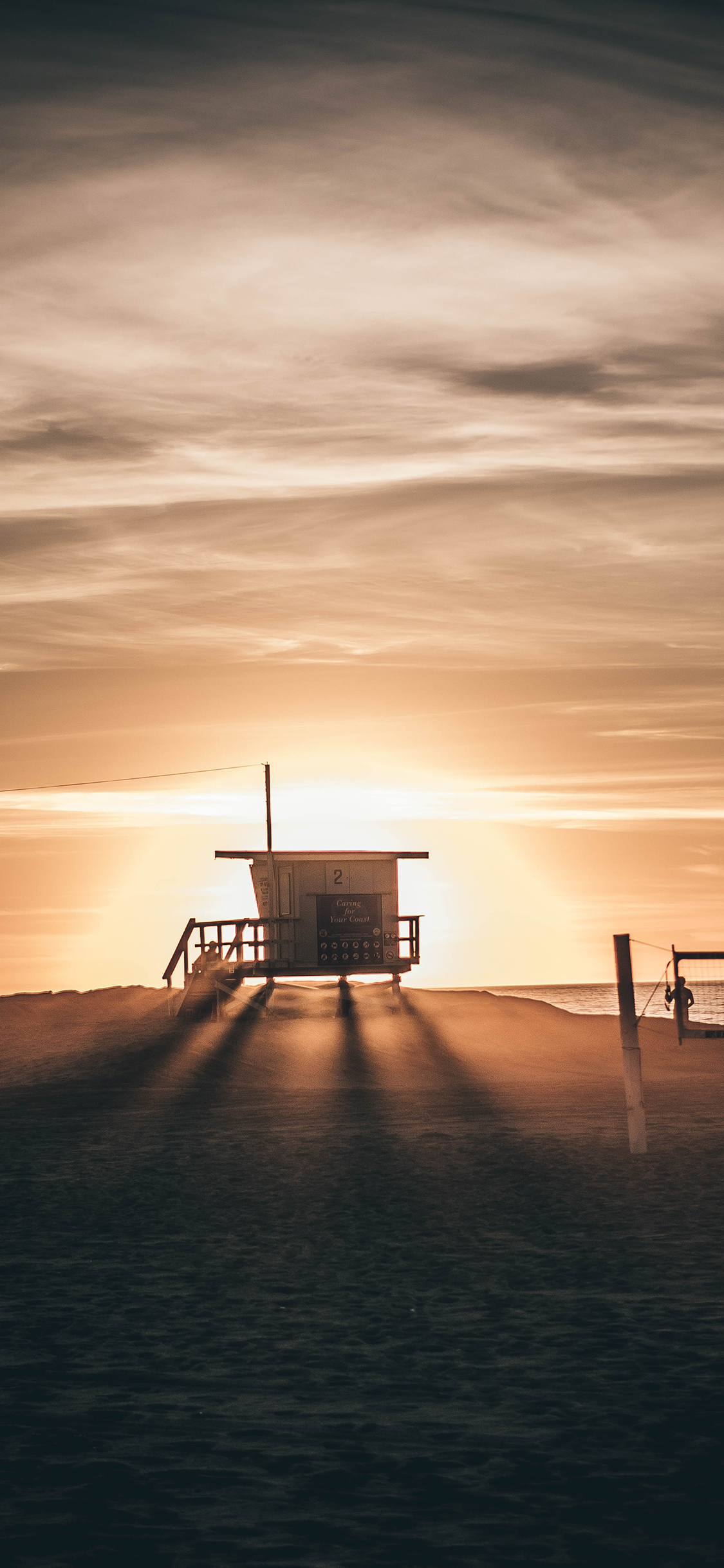 [2436×1125]天空 海景 小屋 唯美 苹果手机壁纸图片