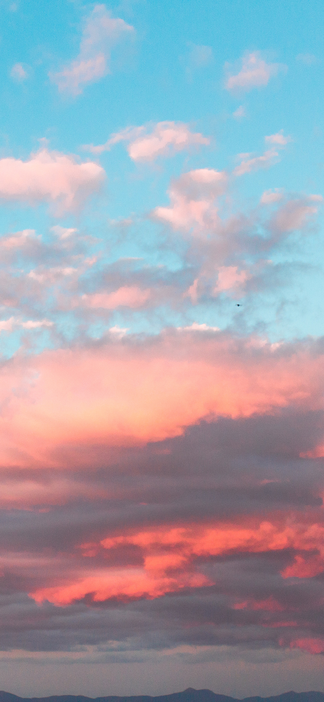 [2436×1125]天空 渐变 夕阳 云彩 云层 苹果手机壁纸图片