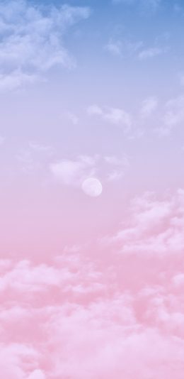 [2436x1125]天空 渐变 粉色 云朵 苹果手机壁纸图片