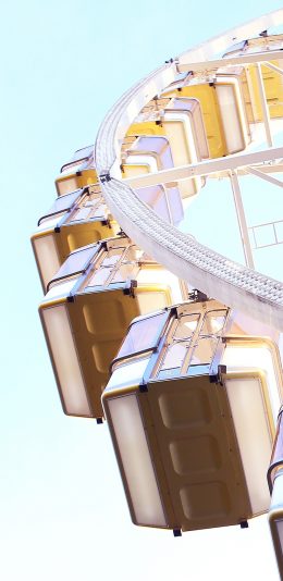 [2436x1125]天空 游乐园 娱乐设施 摩天轮 苹果手机壁纸图片