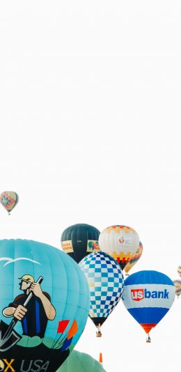 [2436x1125]天空 热气球 娱乐 悬空 苹果手机壁纸图片