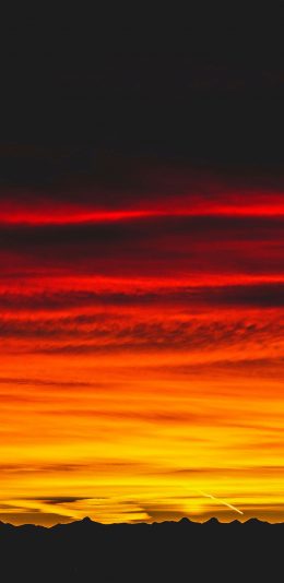 [2436x1125]天空 落日 火烧云 渐变 苹果手机壁纸图片