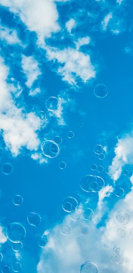[2436x1125]天空 蓝天白云 泡泡 苹果手机壁纸图片