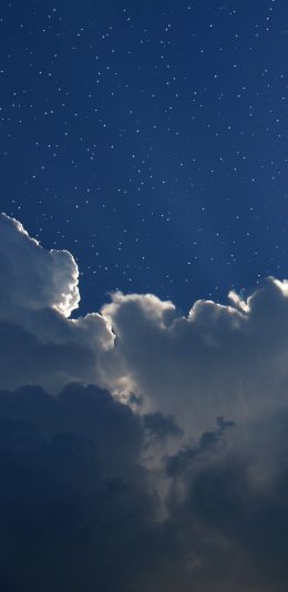 [2436x1125]天空 蓝色 云朵 星空 苹果手机壁纸图片