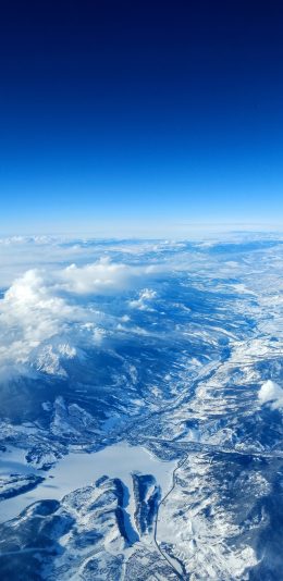 [2436x1125]天空 蔚蓝 大气层 俯拍 苹果手机壁纸图片