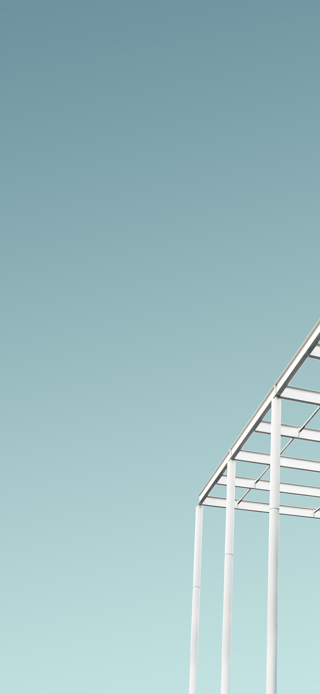 [2436×1125]天空 蔚蓝 框架 简约 苹果手机壁纸图片