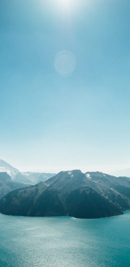 [2436x1125]天空 阳光 山水 蔚蓝 苹果手机壁纸图片