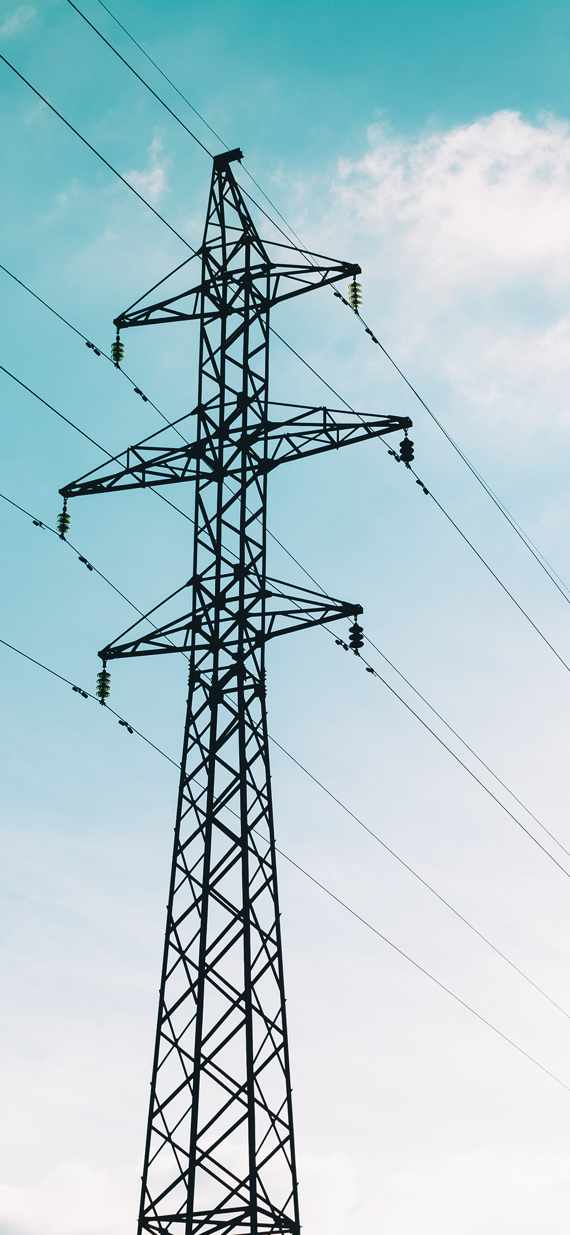 [2436×1125]天线 电缆 天空 蓝色 苹果手机壁纸图片
