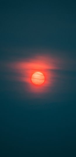 [2436x1125]太阳 夕阳 云层 日落 苹果手机壁纸图片