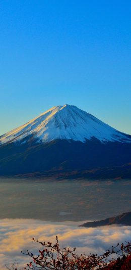 [2436x1125]富士山 日本 雪山 山峰 苹果手机壁纸图片