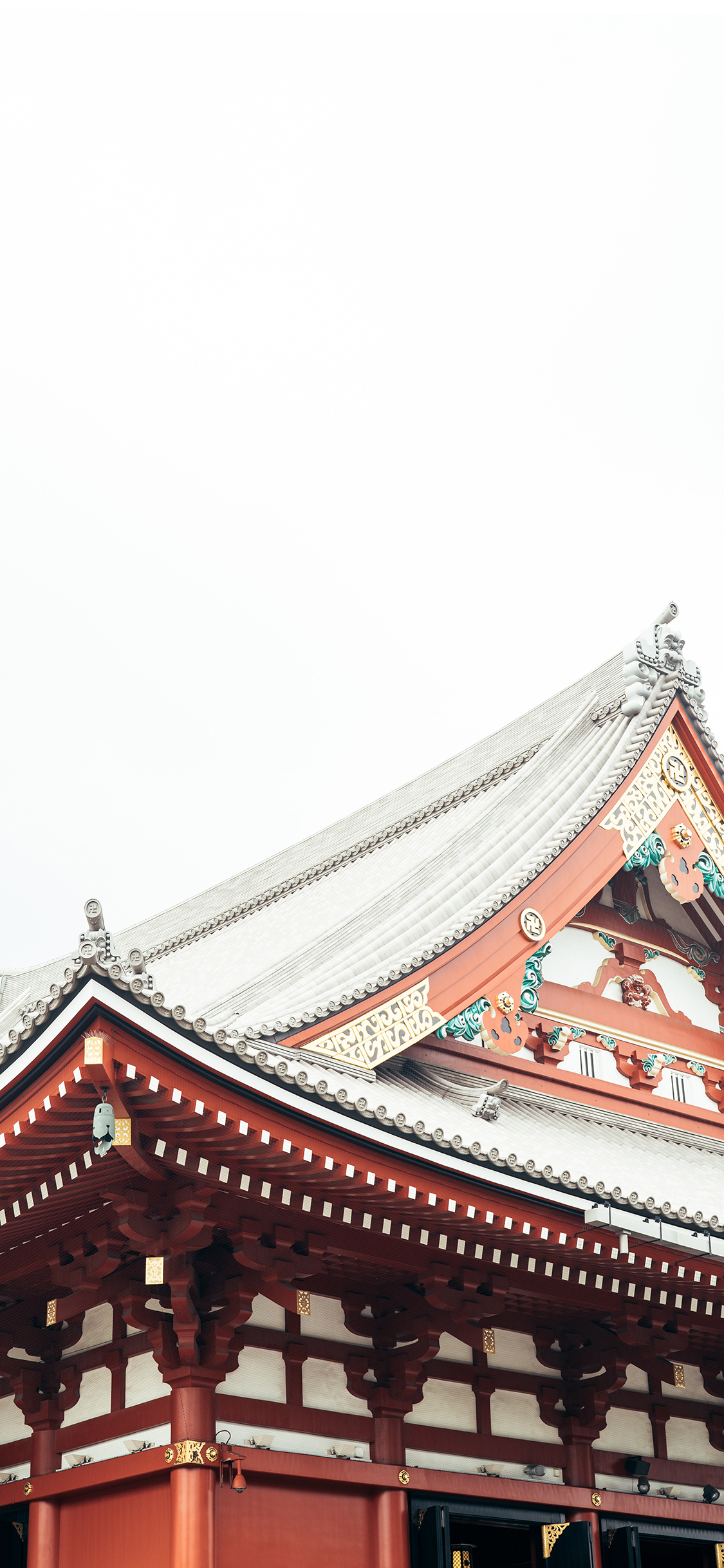 [2436×1125]屋檐 房屋 砖瓦 国风 苹果手机壁纸图片