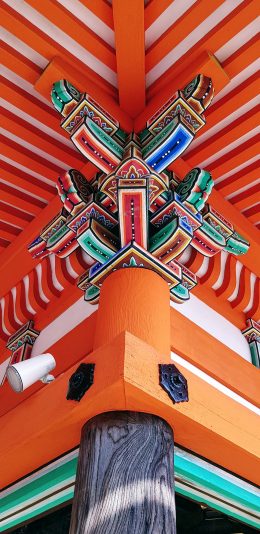 [2436x1125]屋檐 色彩 房屋 中国风 苹果手机壁纸图片