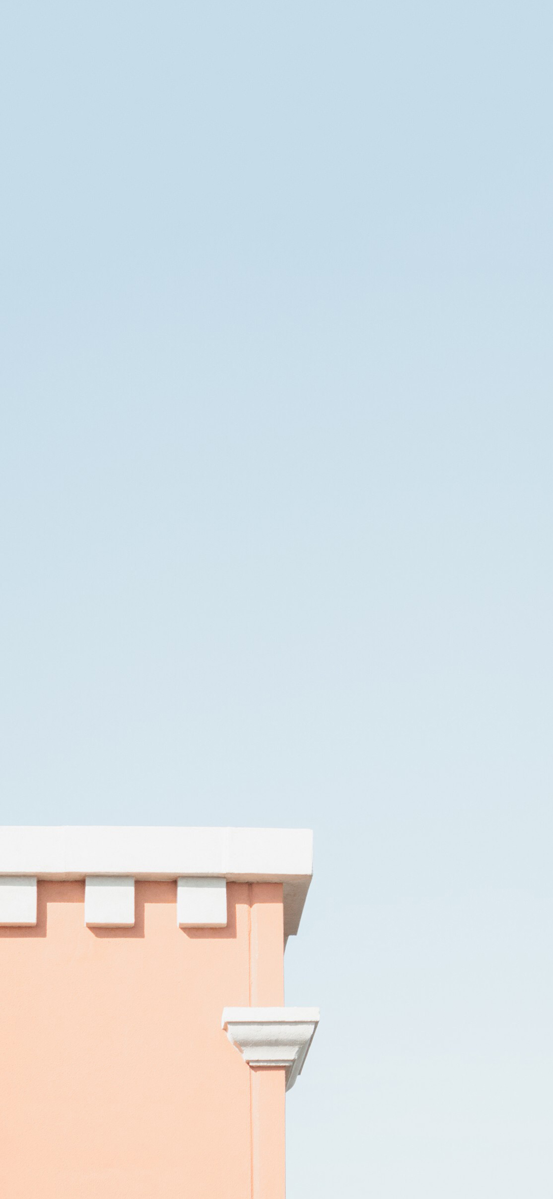 [2436×1125]屋顶 小清新 蓝天 简约 苹果手机壁纸图片