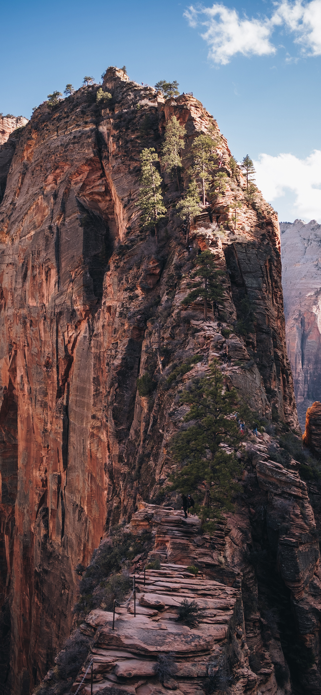 [2436×1125]山 断层 花岗岩 峭壁 苹果手机壁纸图片
