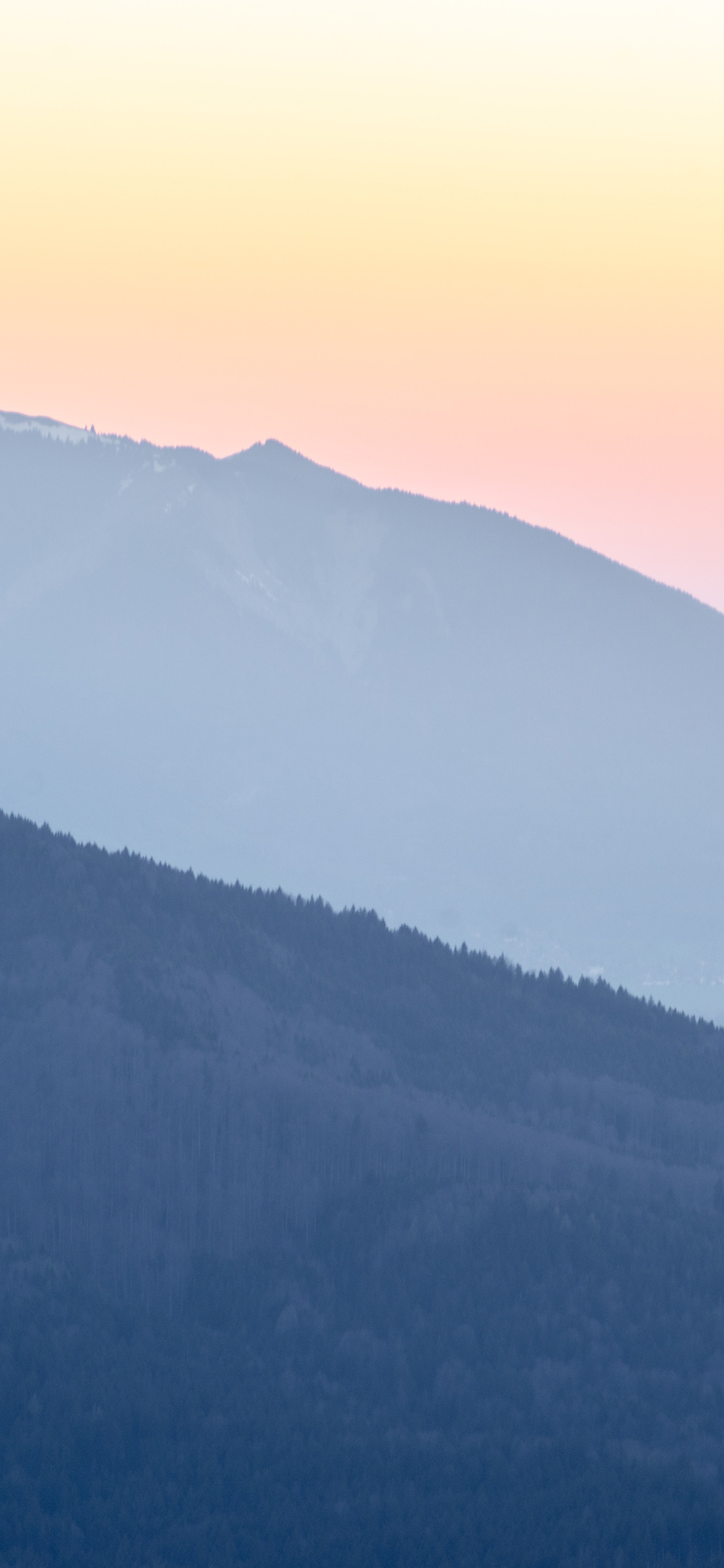 [2436×1125]山体 渐变 景色 群山 苹果手机壁纸图片