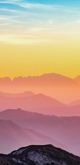 [2436x1125]山峦 山川 渐变 大自然 唯美 苹果手机壁纸图片