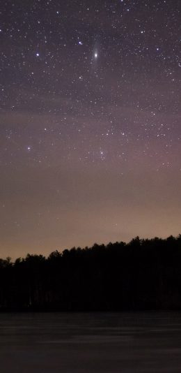 [2436x1125]山峰 夜色 星空 美景 苹果手机壁纸图片