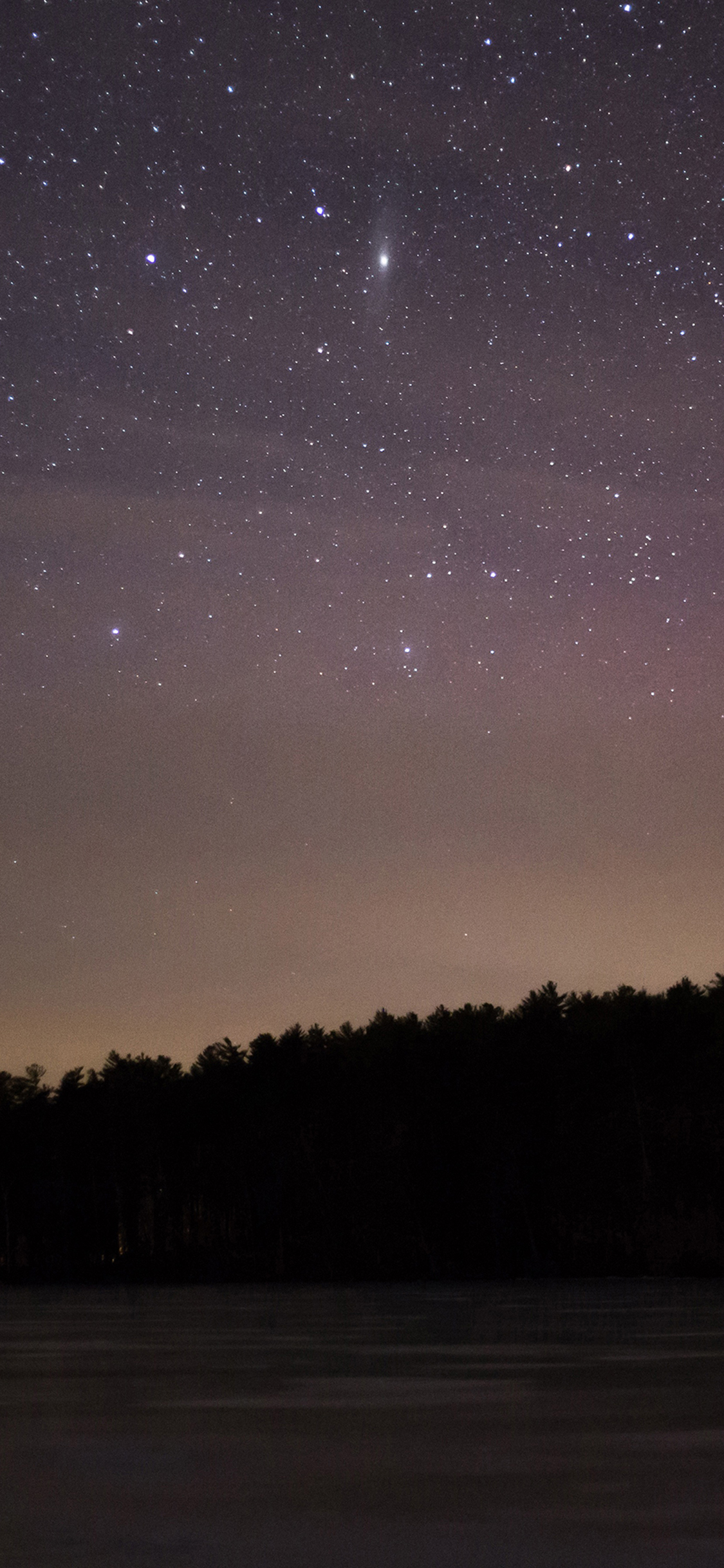 [2436×1125]山峰 夜色 星空 美景 苹果手机壁纸图片