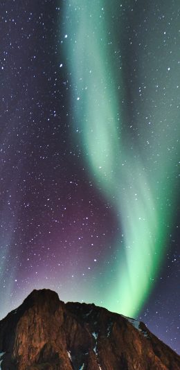 [2436x1125]山峰 星空 极光 夜景 梦幻 苹果手机壁纸图片