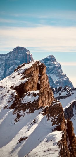 [2436x1125]山峰 白雪覆盖 壮观 自然 苹果手机壁纸图片