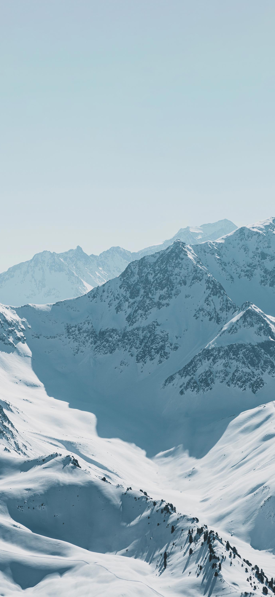 [2436×1125]山峰 雪山 白雪覆盖 壮观 苹果手机壁纸图片