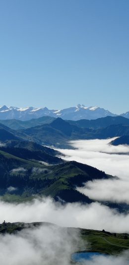 [2436x1125]山川 云层 云海 大自然 山顶 苹果手机壁纸图片