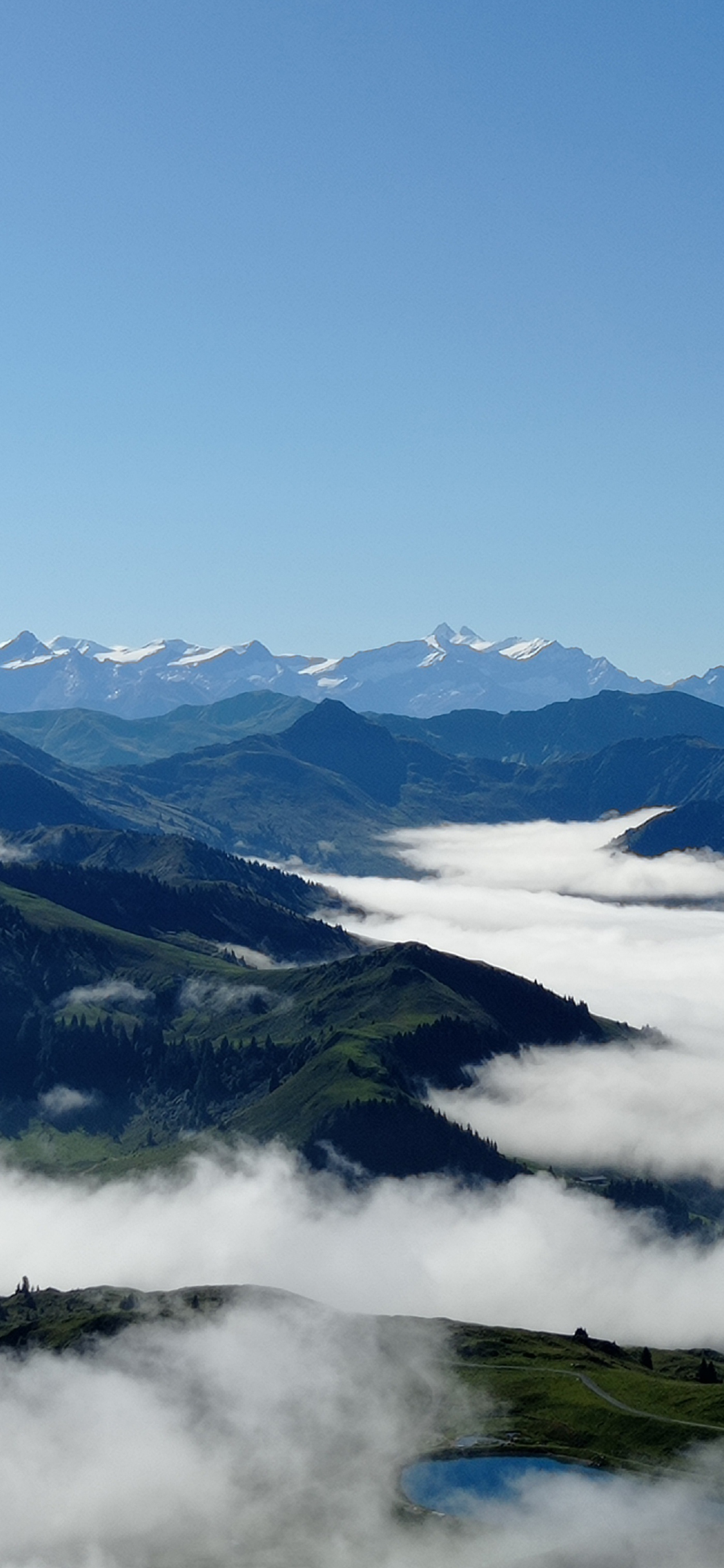 [2436×1125]山川 云层 云海 大自然 山顶 苹果手机壁纸图片